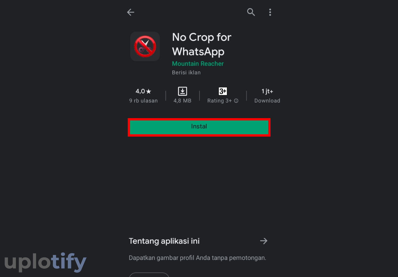 Pasang Aplikasi No Crop for WhatsApp