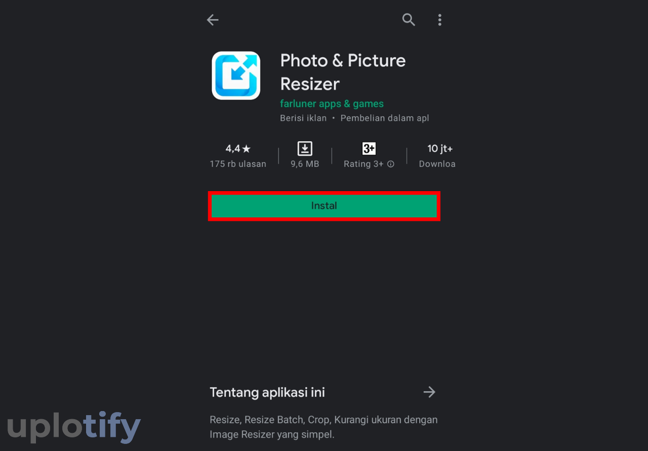 Pasang Aplikasi Photo & Picture Resizer