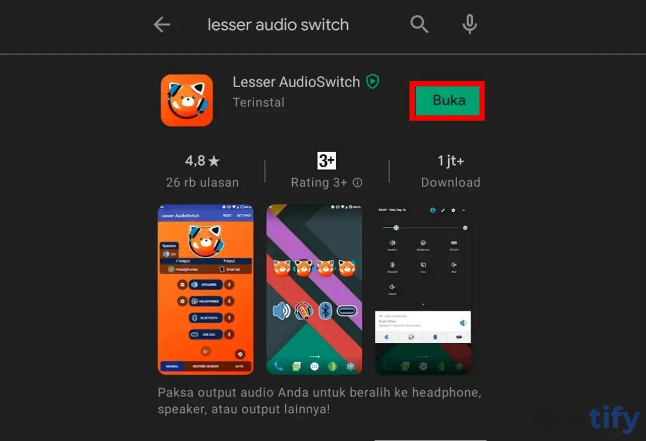 Jalankan Lesser Audio Switch