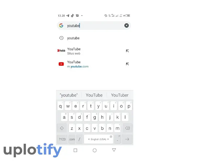 Ketik Youtube di Chrome HP Android