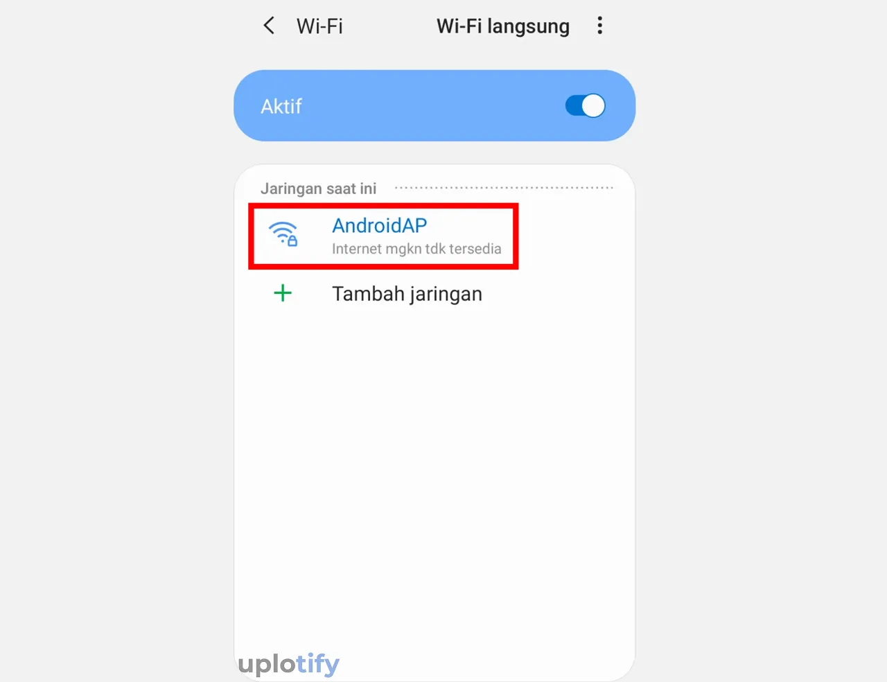 Klik Nama Jaringan WiFi yang Dipakai