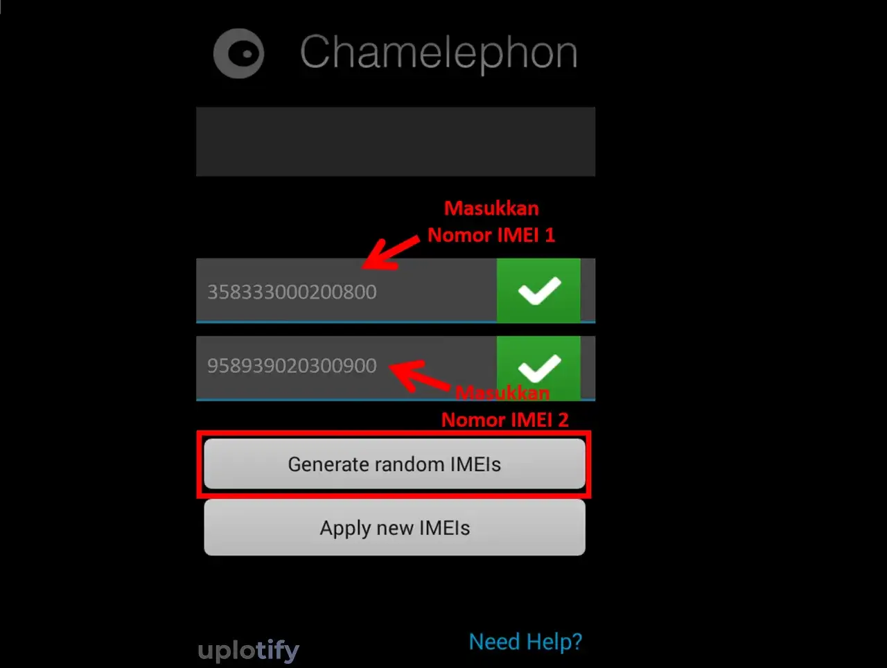 Input IMEI Ke Chamelephon