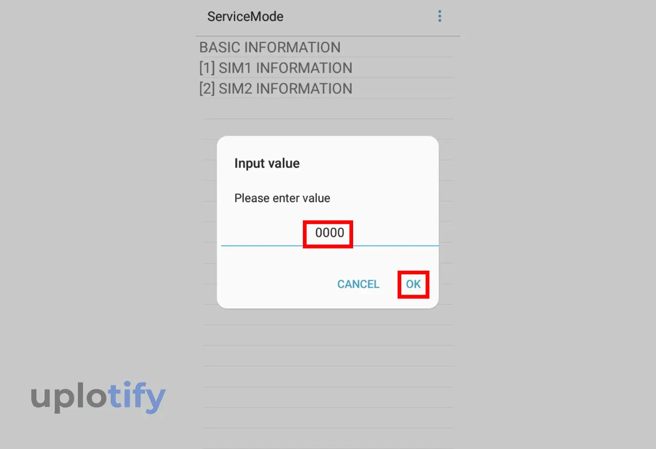 Ketik Value 0000 dan Ketuk OK