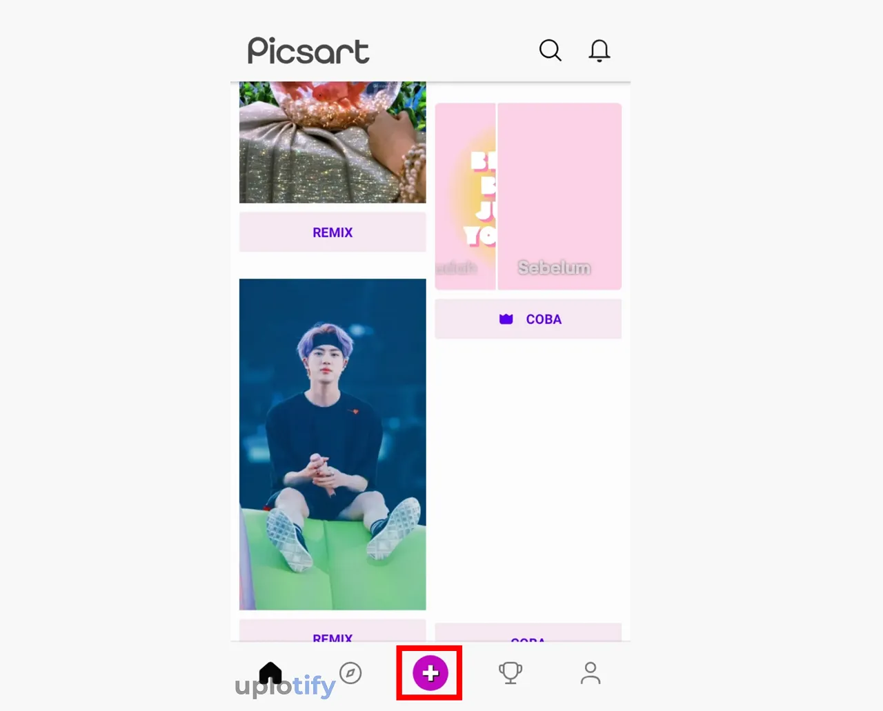 Membuat Projek Baru di PicsArt