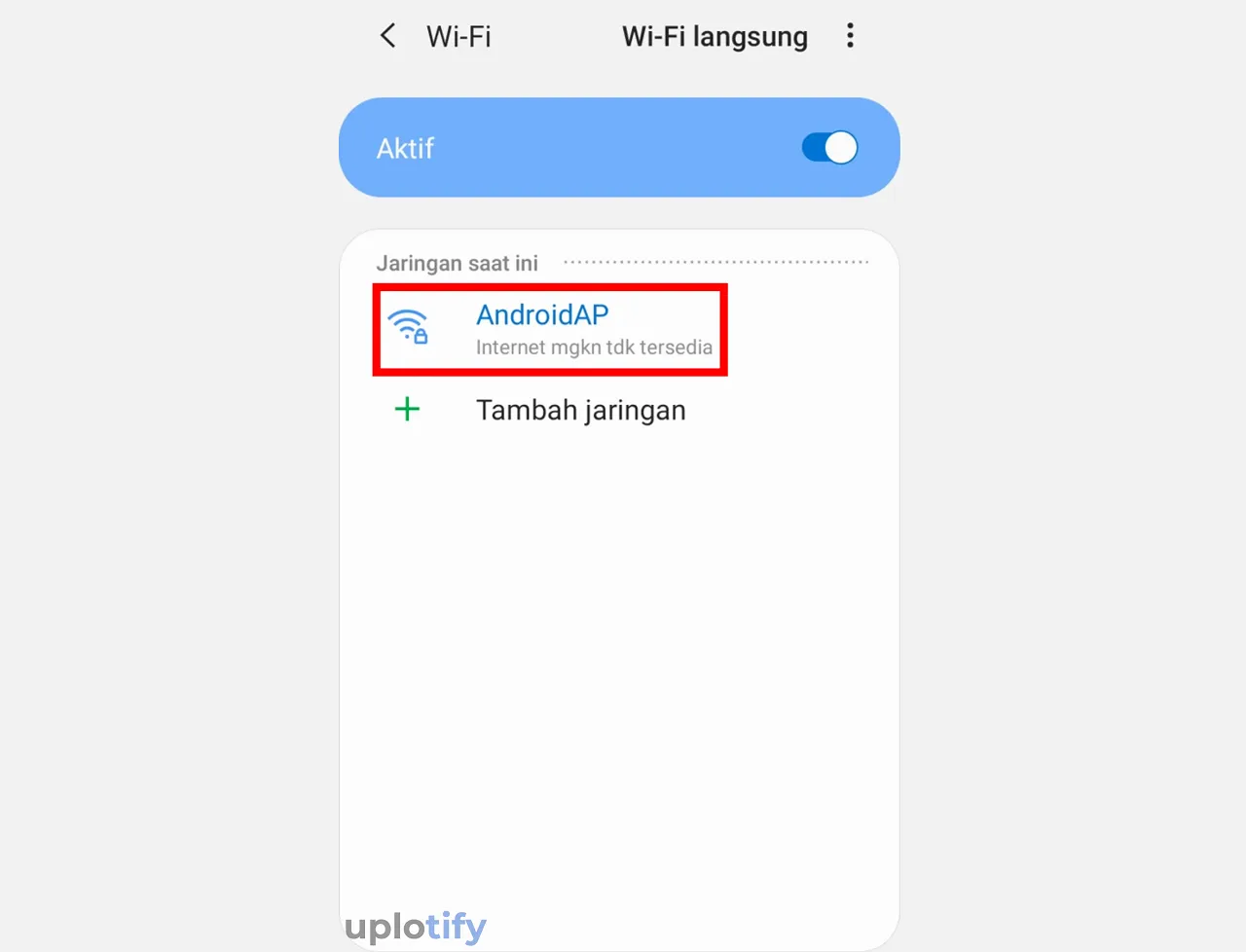 Akses Nama Jaringan WiFi yang Dipakai