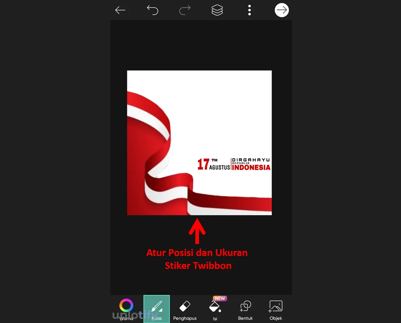 Mengatur Ukuran Template di PicsArt