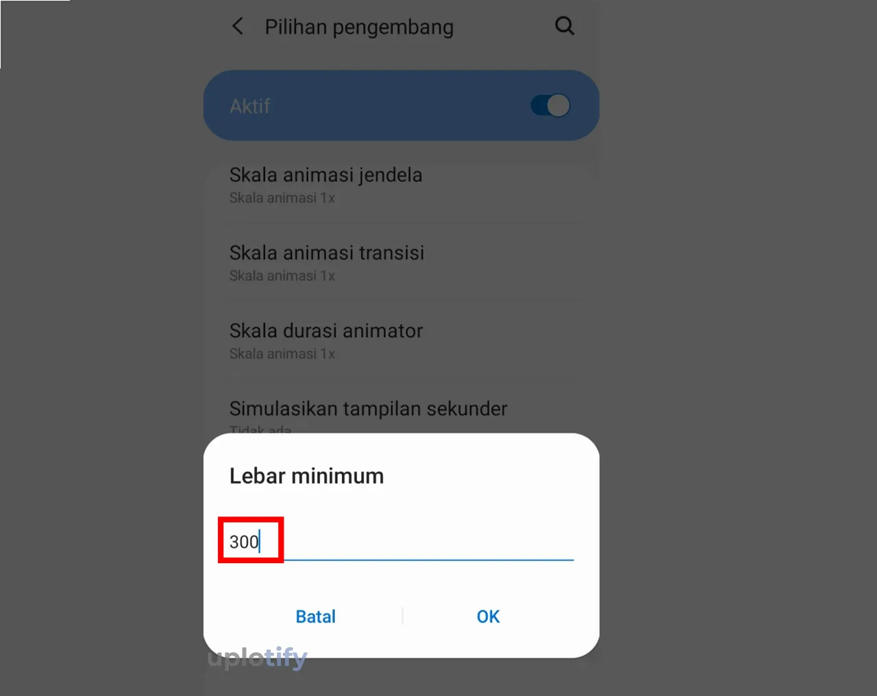 Mengurangi Nilai DPI Layar