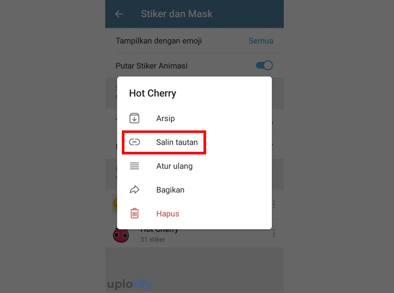 Pilih Menu Salin Tautan