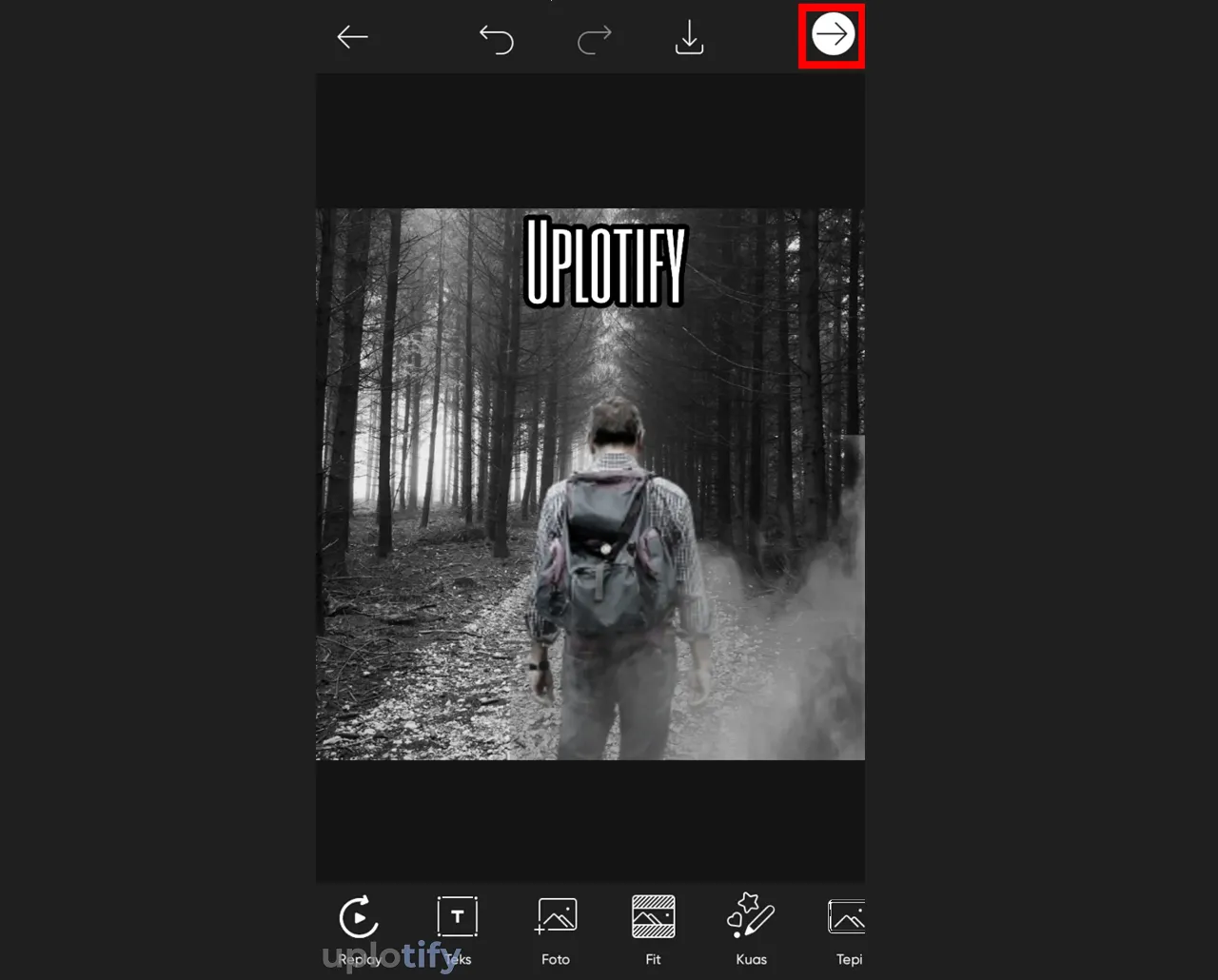 Mulai Export Proyek di PicsArt