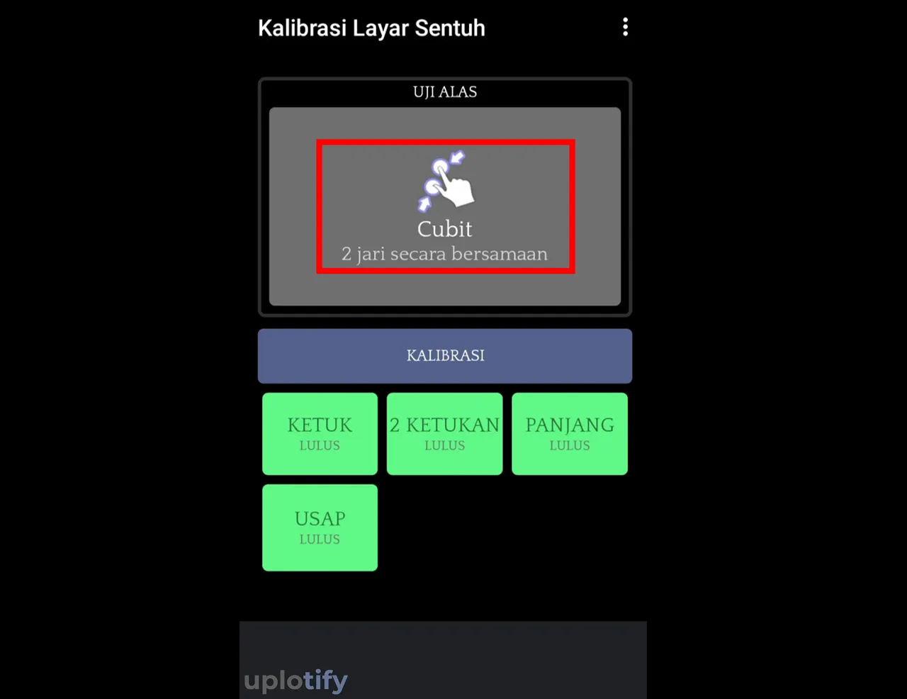 Cubit Layar Dengan Dua Jari