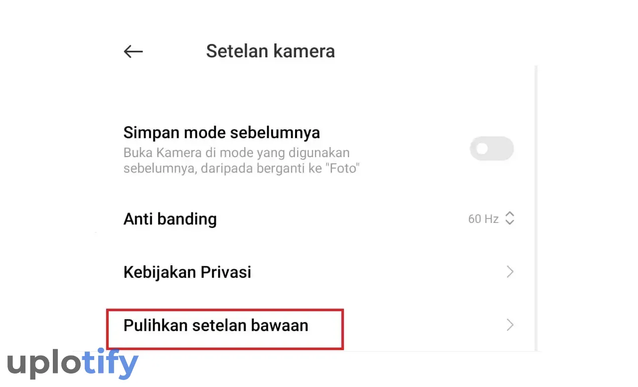 Kembalikan Pengaturan Kamera HP ke Default