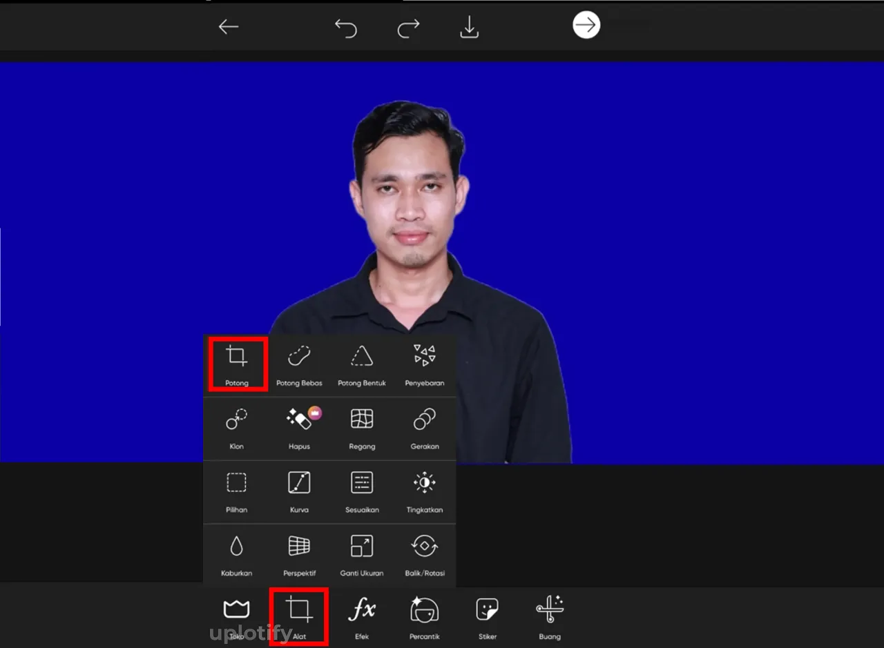 Aktifkan Crop Tool Kembali