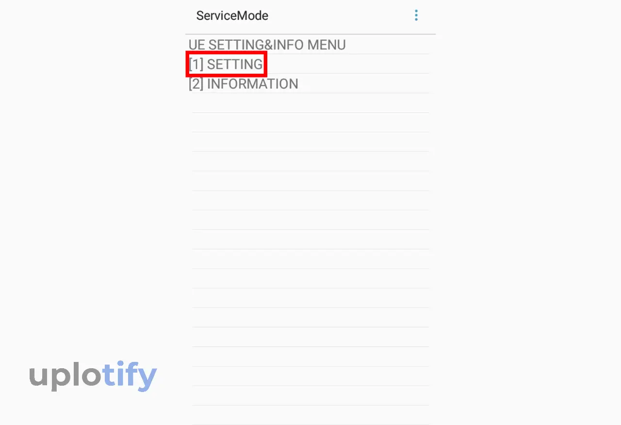 Ketuk Opsi Settings