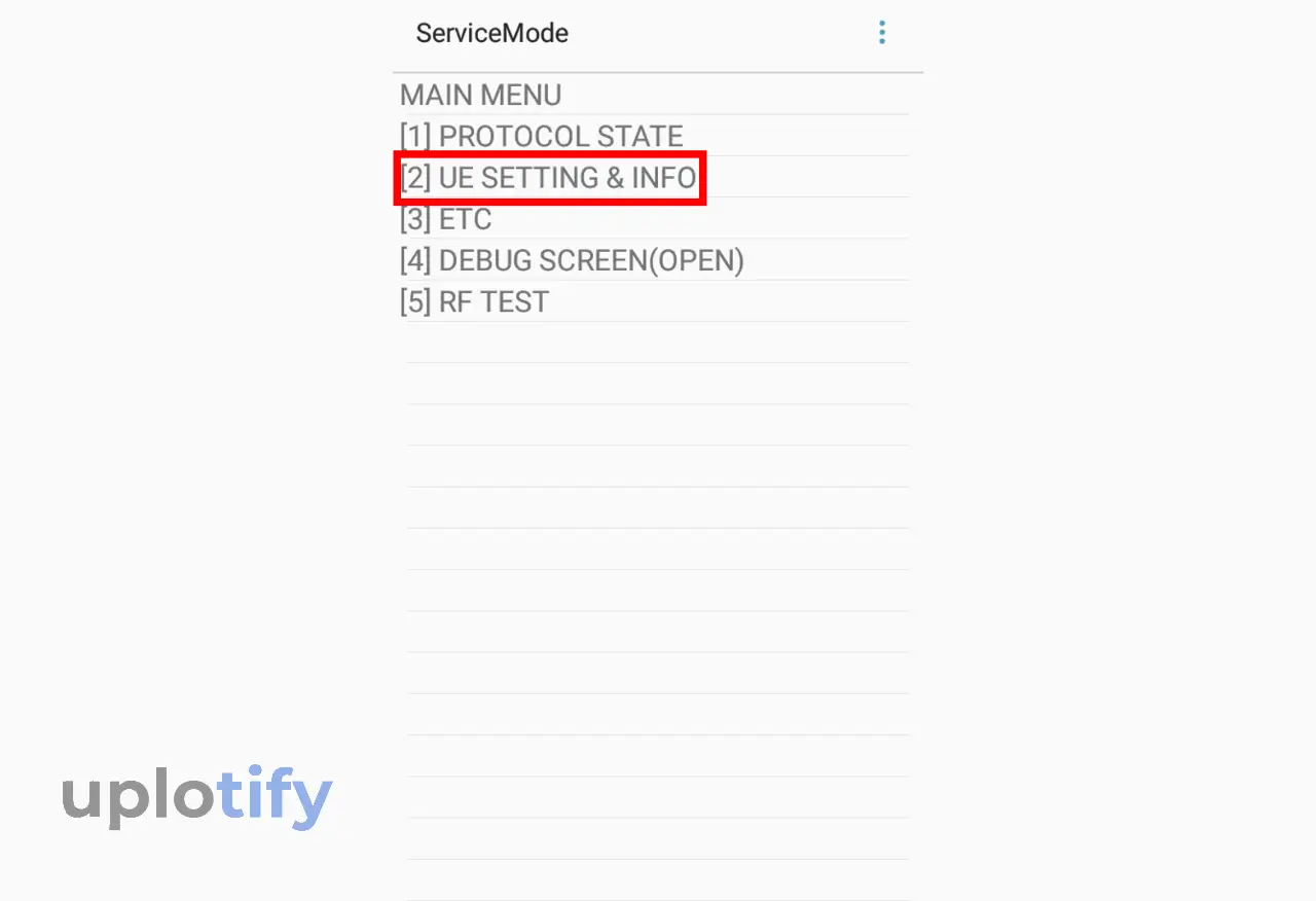 Ketuk UE Settings and Info