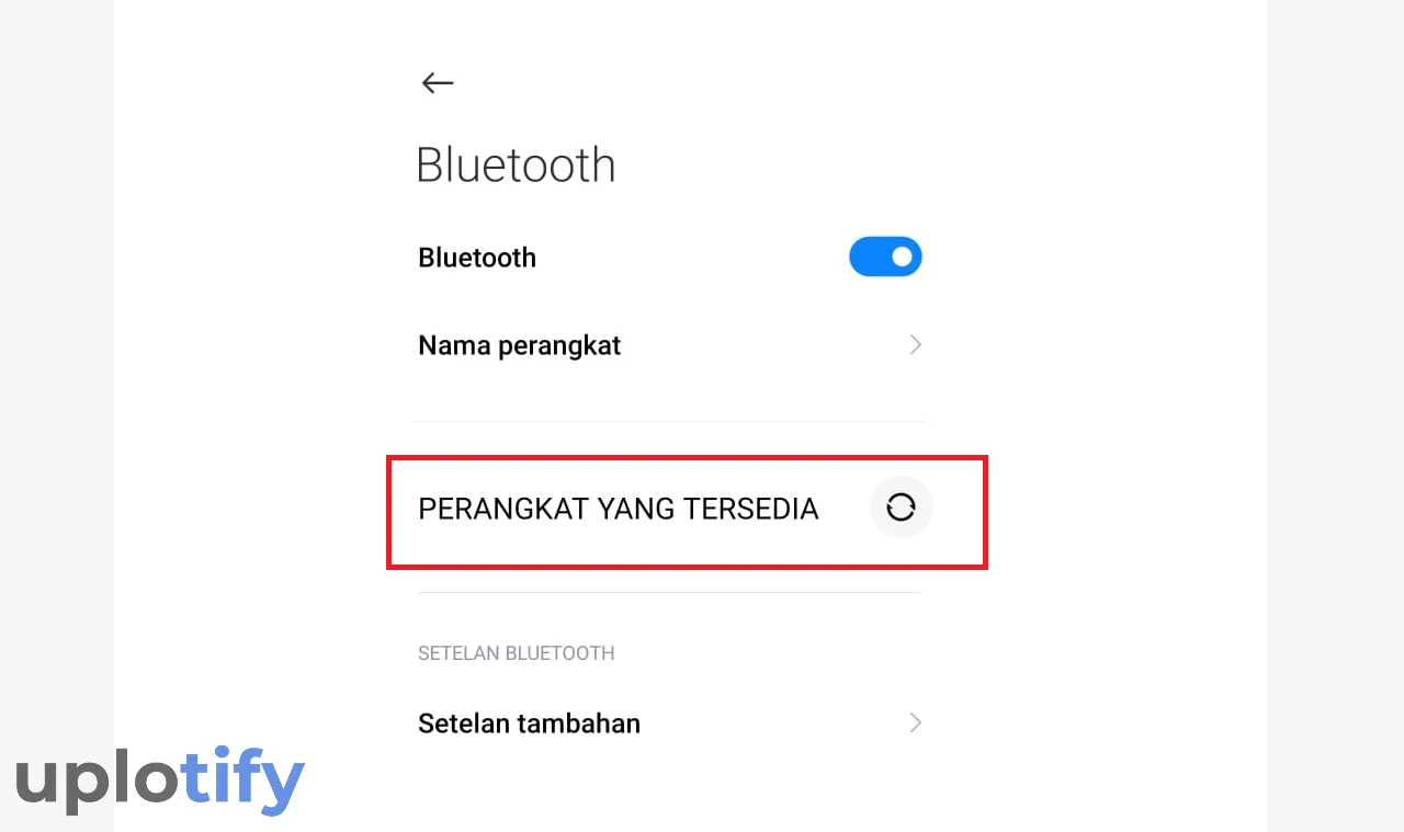 Menu Perangkat Tersedia