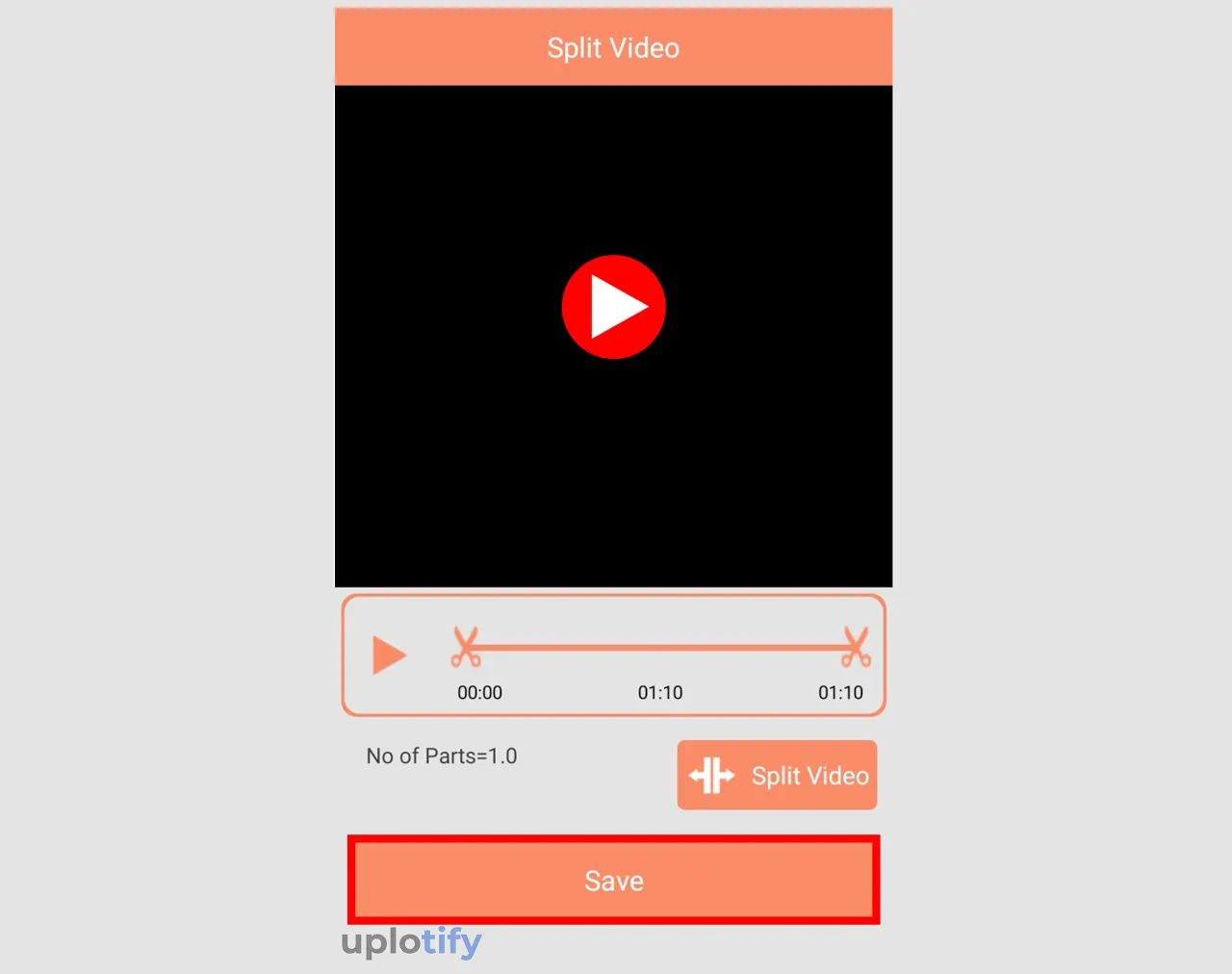 Save Video di Split Video