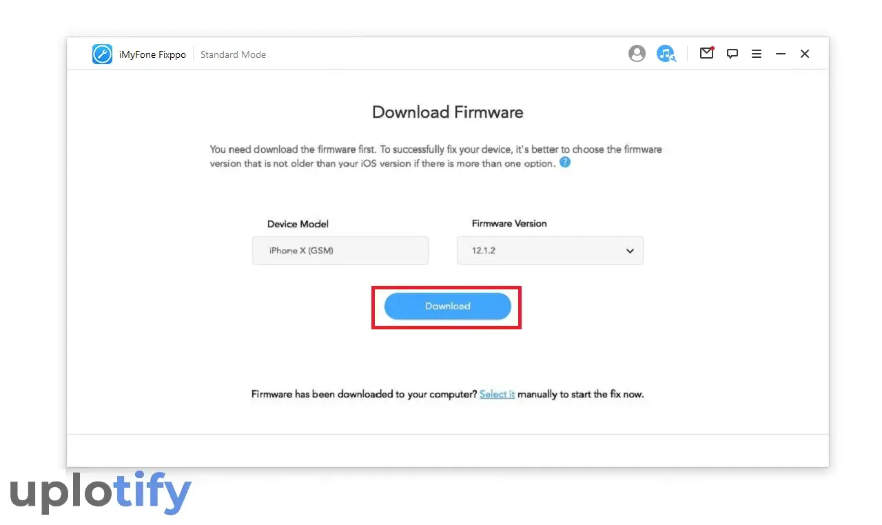 Download Firmware di iMyFone Fixppo