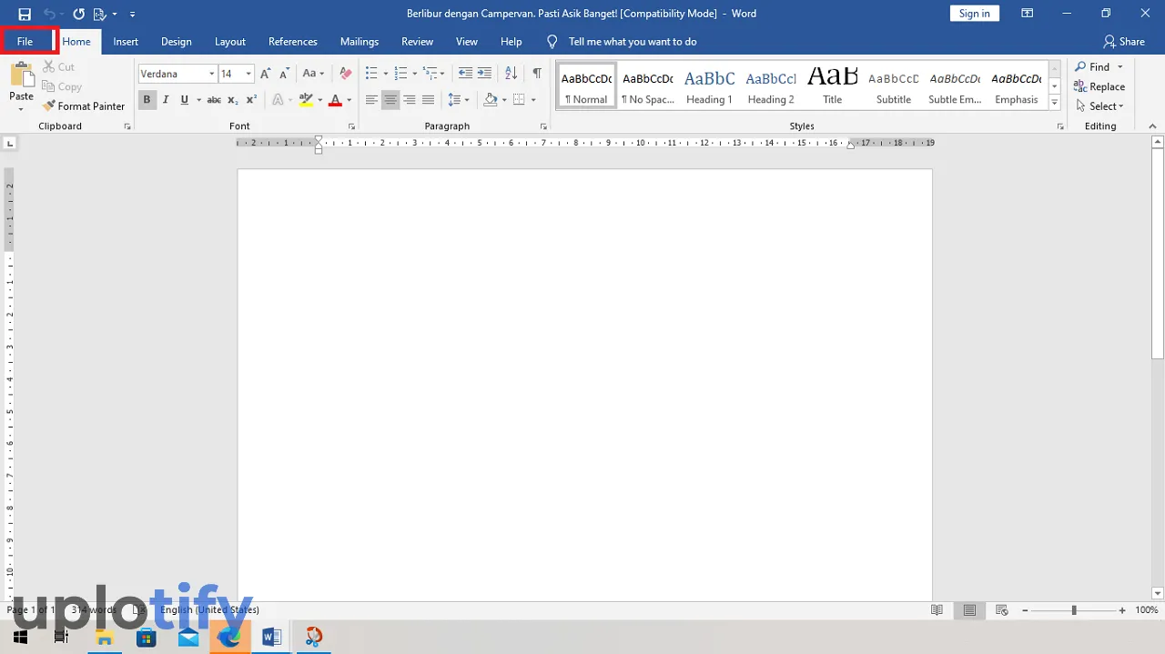 Menu File di Word