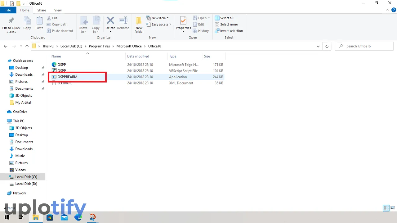 Aplikasi OSPPREARM di Folder Office