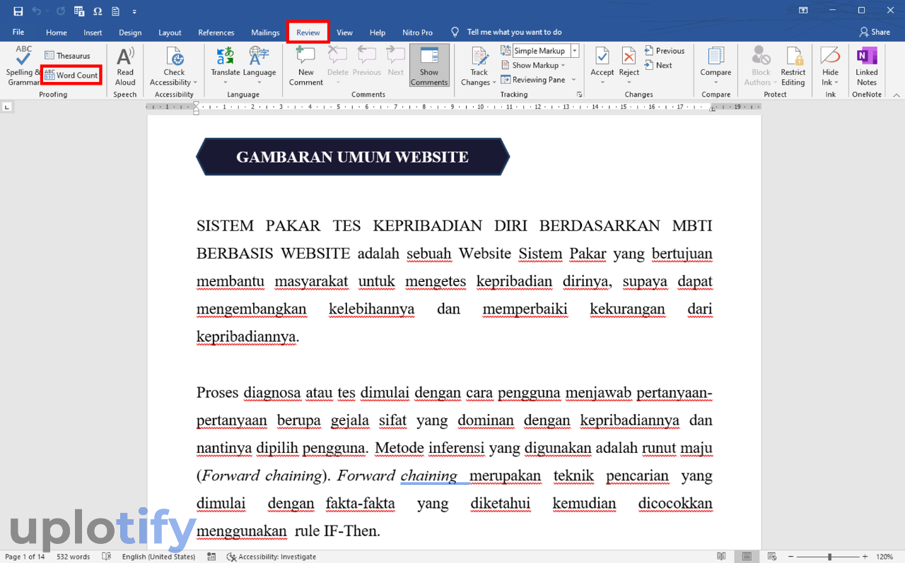 Pilih Menu Word Count