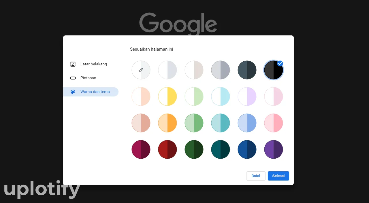 Pilih Opsi Gelap di Chrome