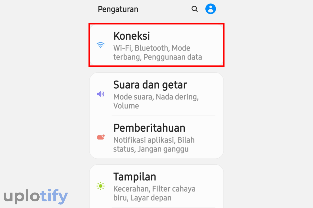 Pilih Menu Koneksi