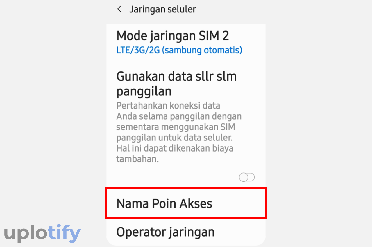 Buka Menu Nama Poin Akses