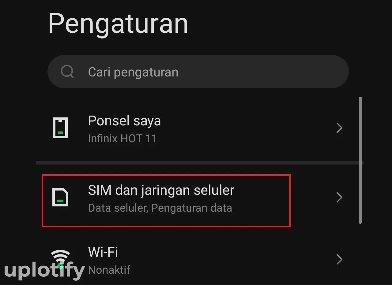 Opsi Jaringan Seluler di HP