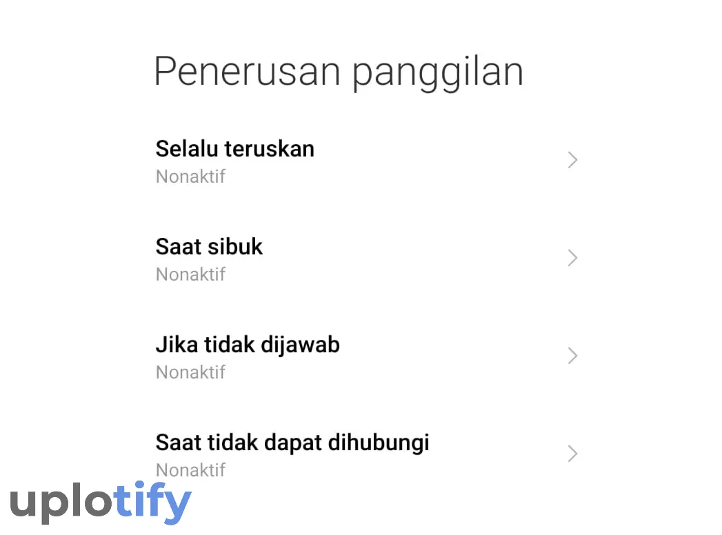 Nonaktifkan Pengalihan Panggilan