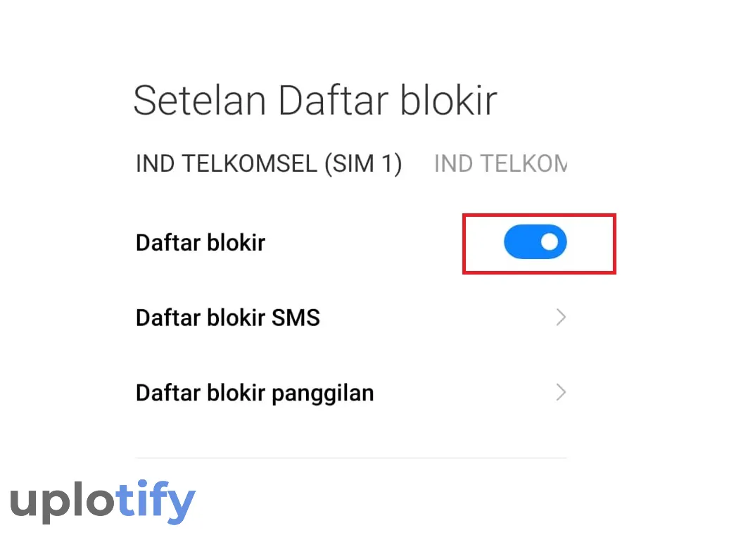 Nonaktifkan Blokir Kontak HP