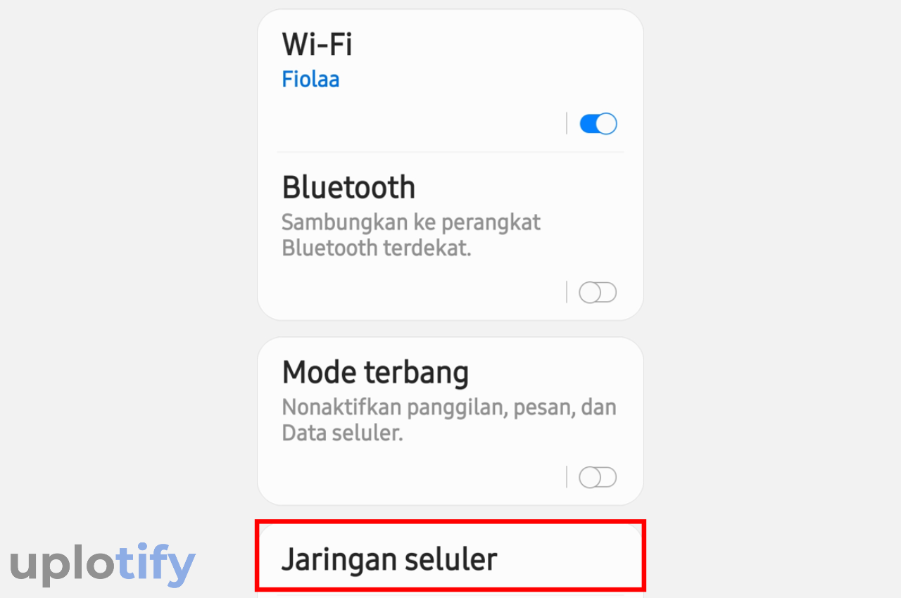 Buka Jaringan Seluler