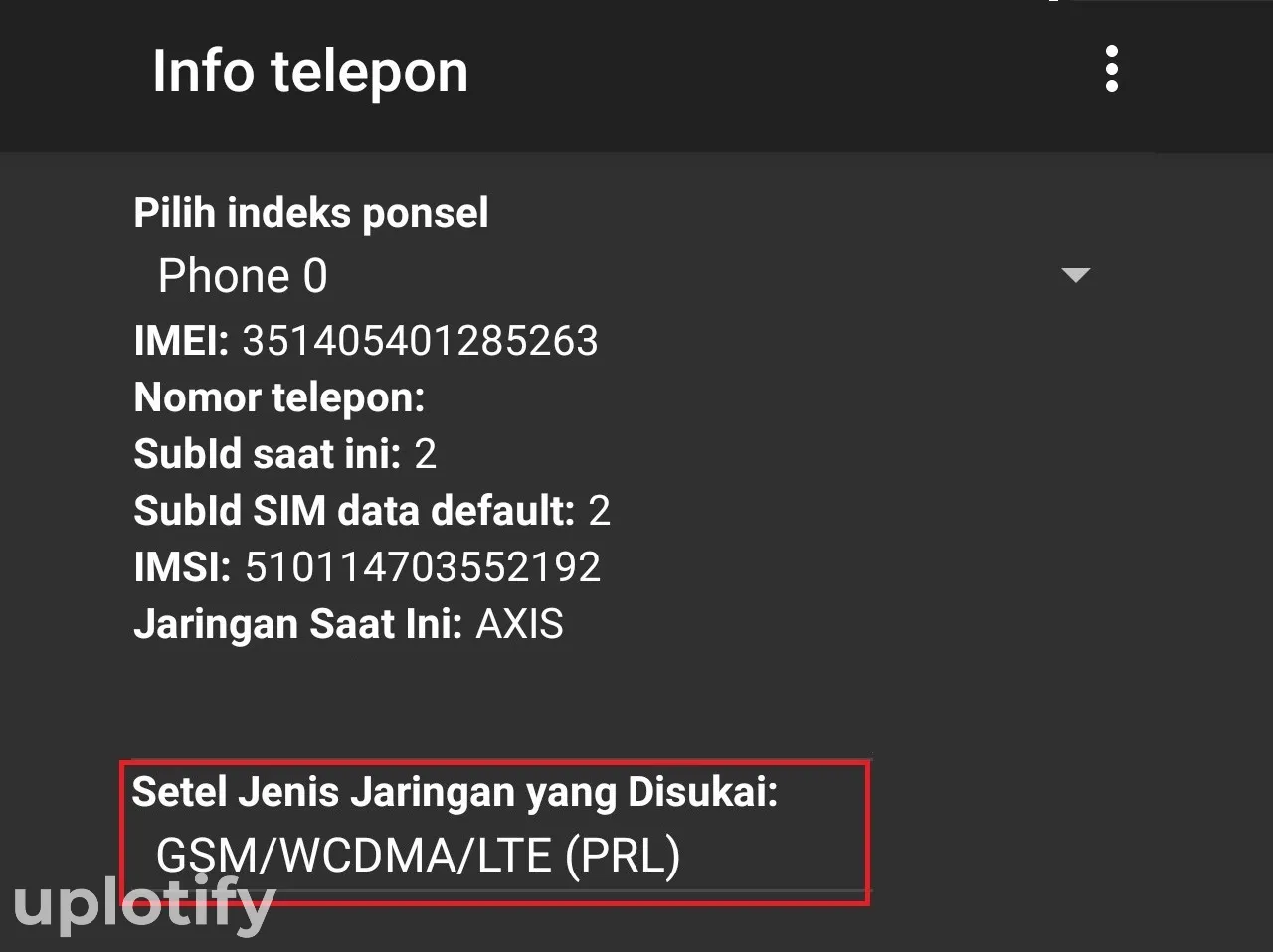 Pilih Jenis Jaringan di HP