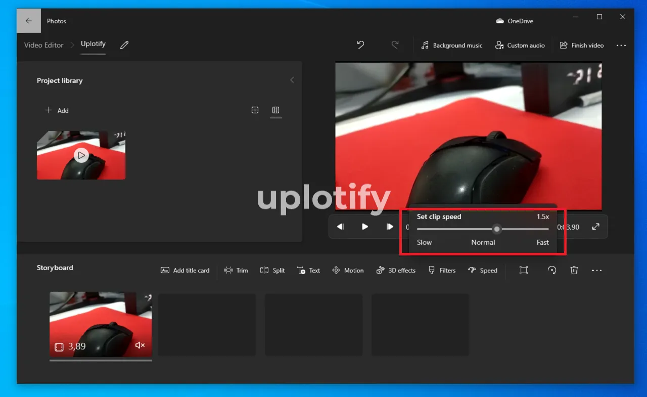 Atur Slider Kecepatan Video di Editor