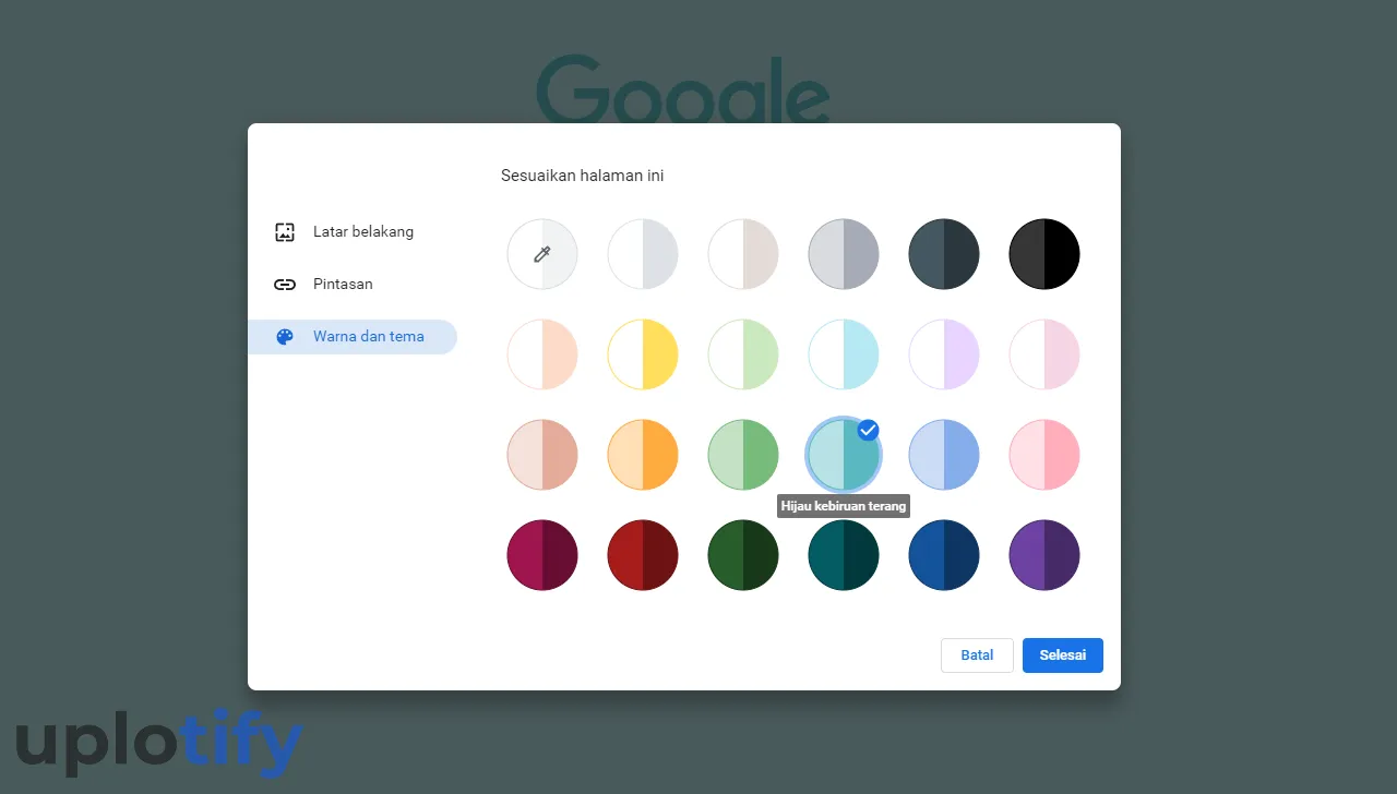 Atur Warna Tema Chrome