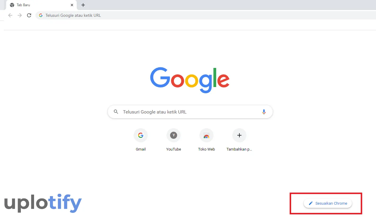 Menu Sesuaikan di Chrome