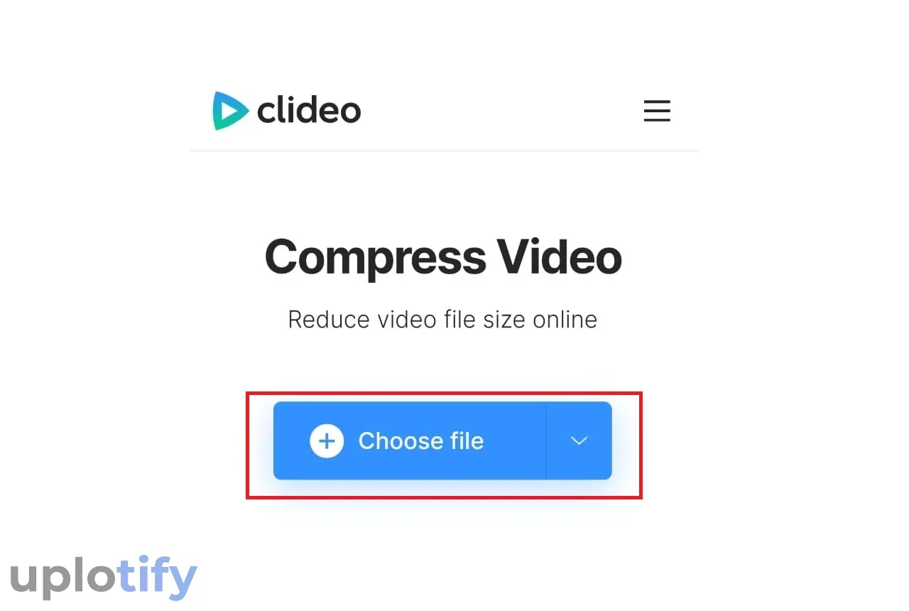 Menu Choose File di Clideo