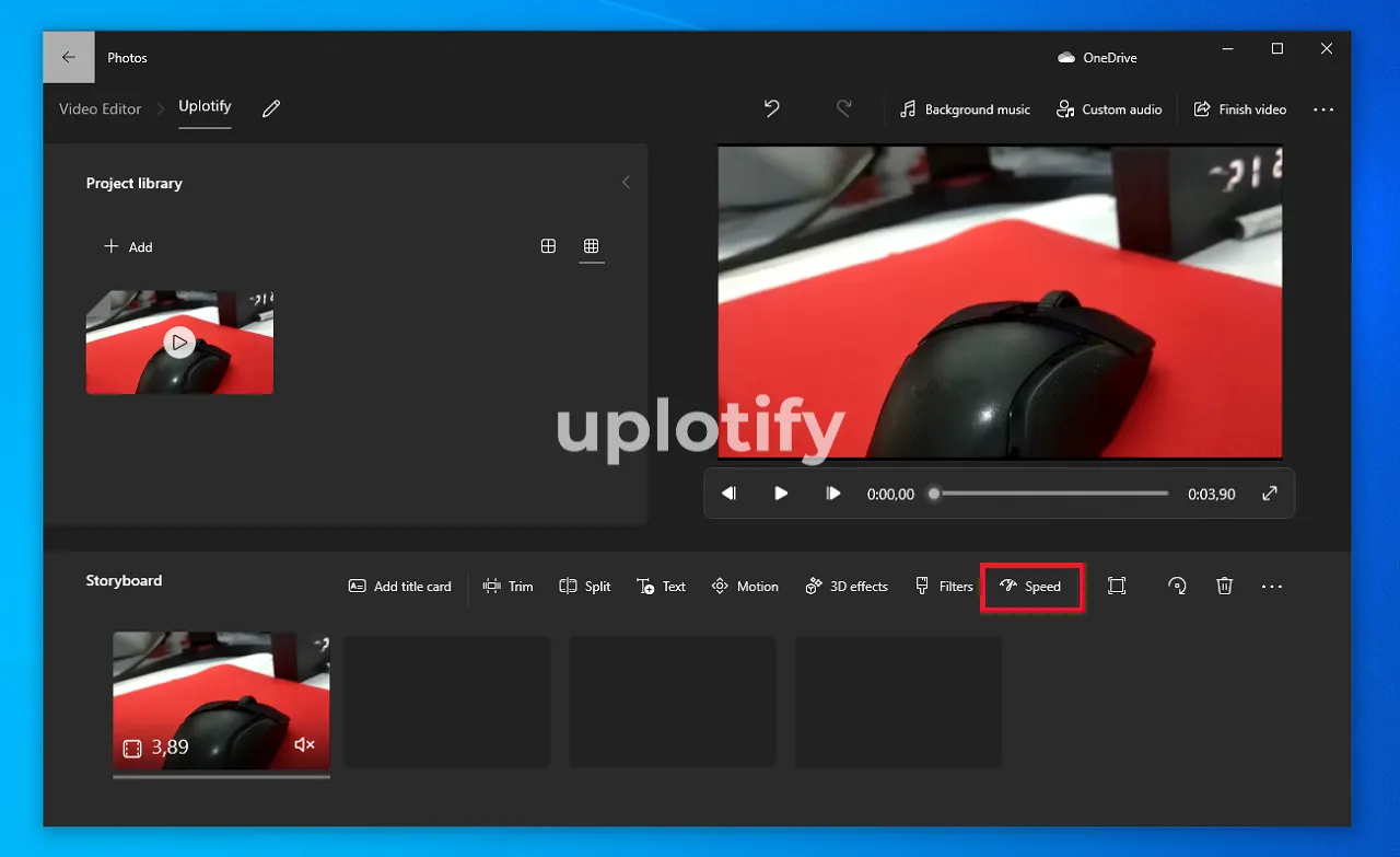 Menu Speed Video Editor