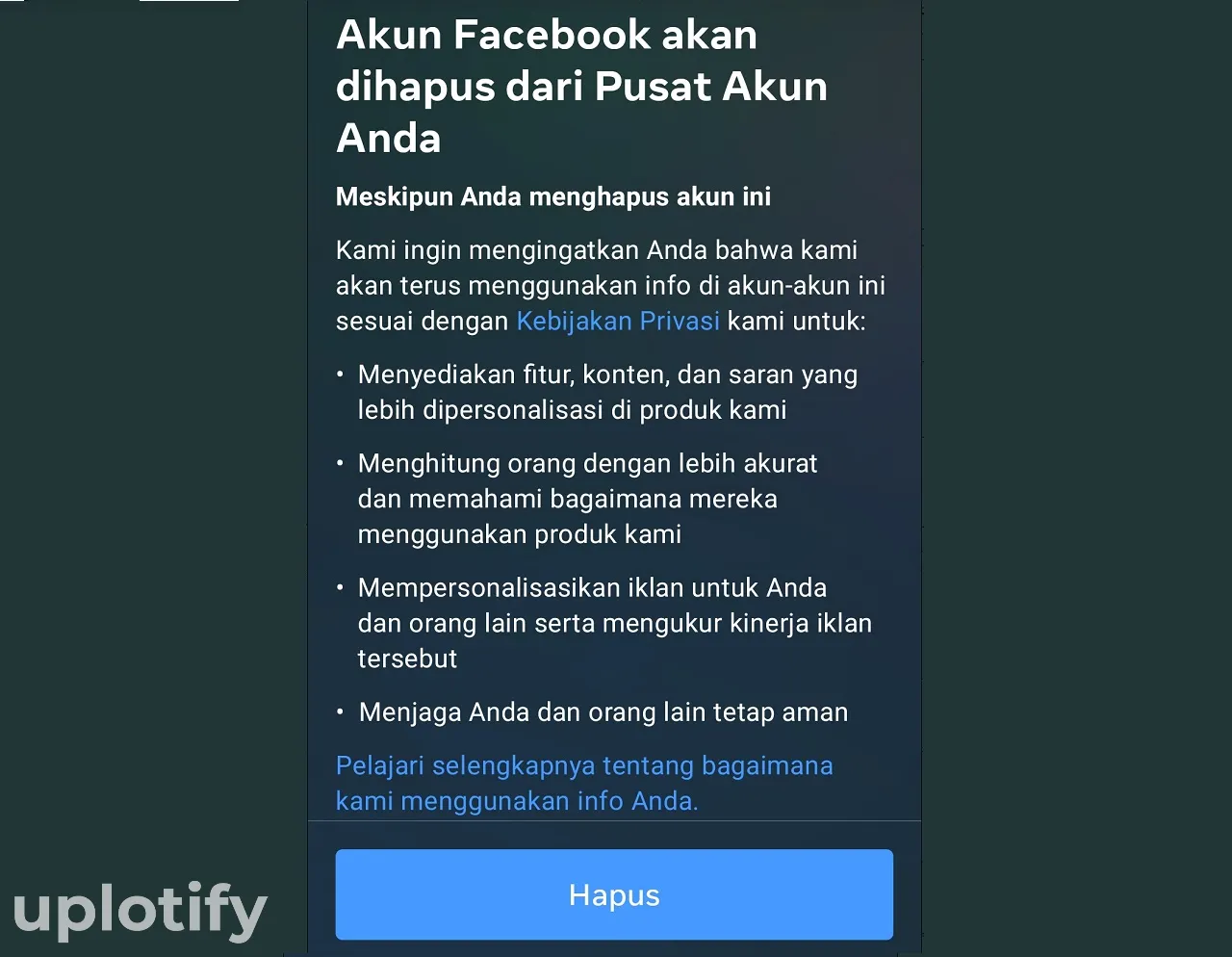 Putuskan Koneksi Akun Facebook Dengan Instagram