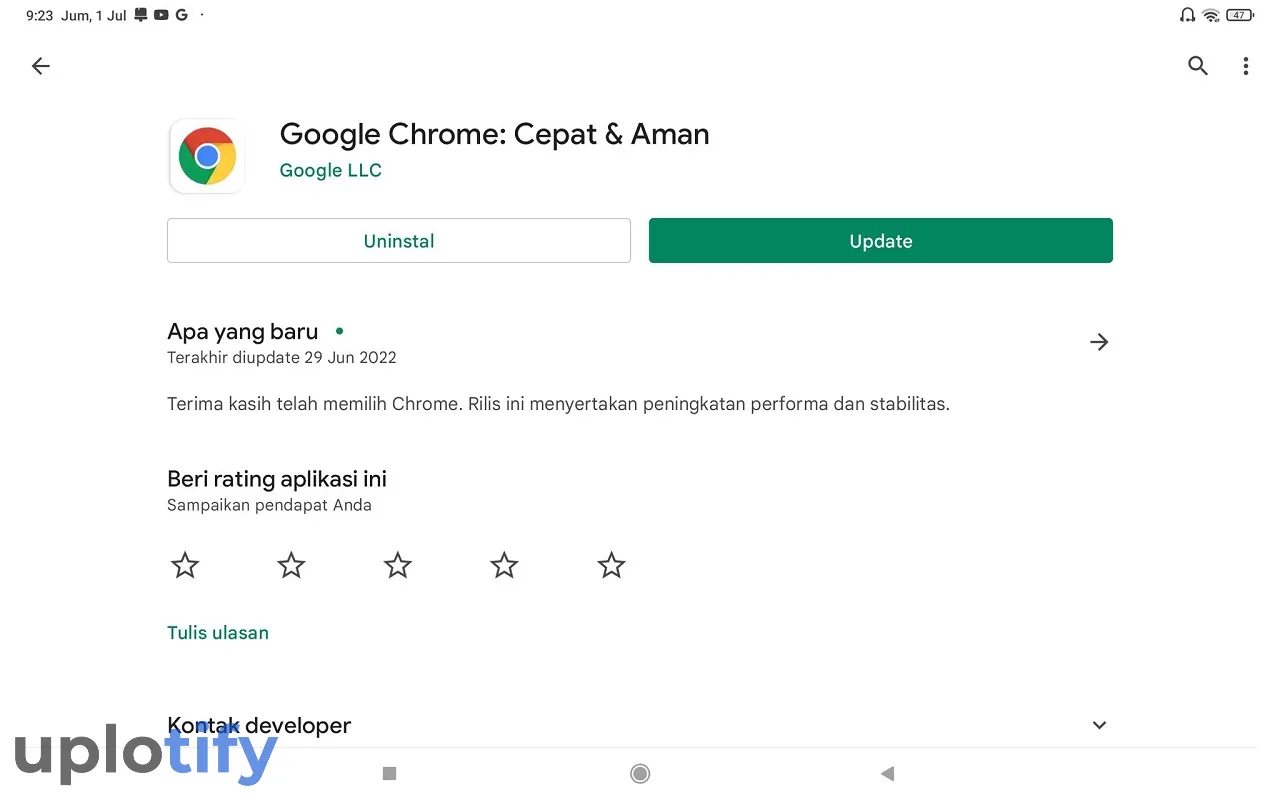 Update Chrome di Play Store