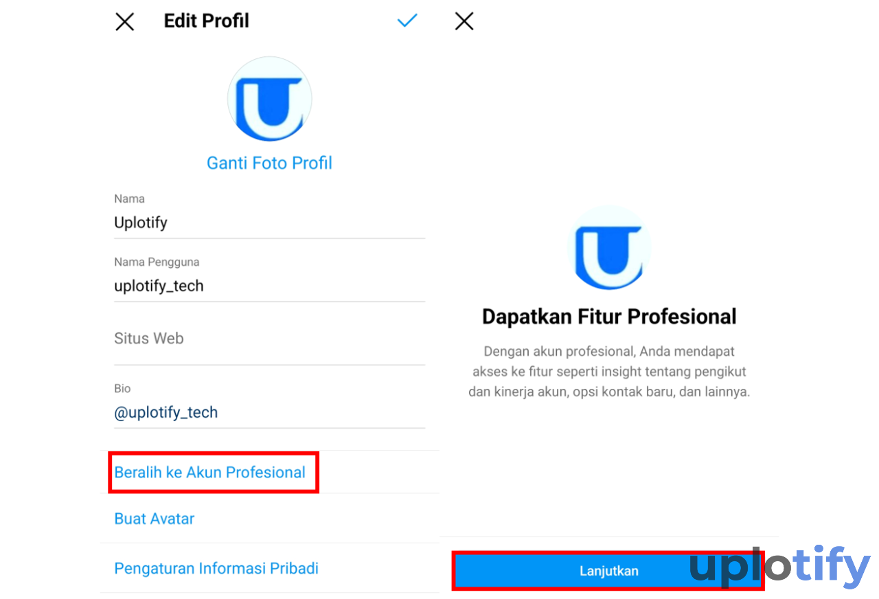 Ganti Ke Akun Profesional Instagram