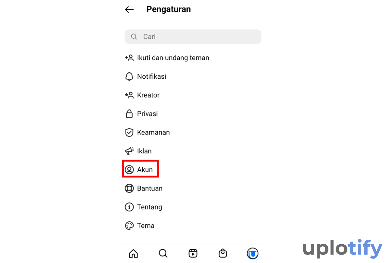 Buka Pengaturan Akun