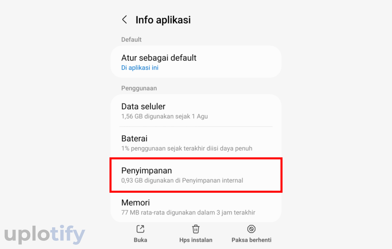 Pilih Opsi Penyimpanan