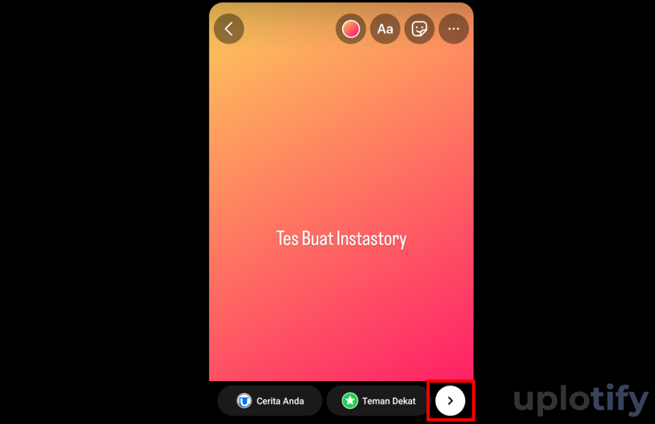 Lanjutkan Proses Pembuatan Instastory