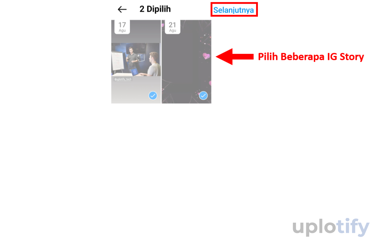 Pilih IG Story Untuk Sorotan