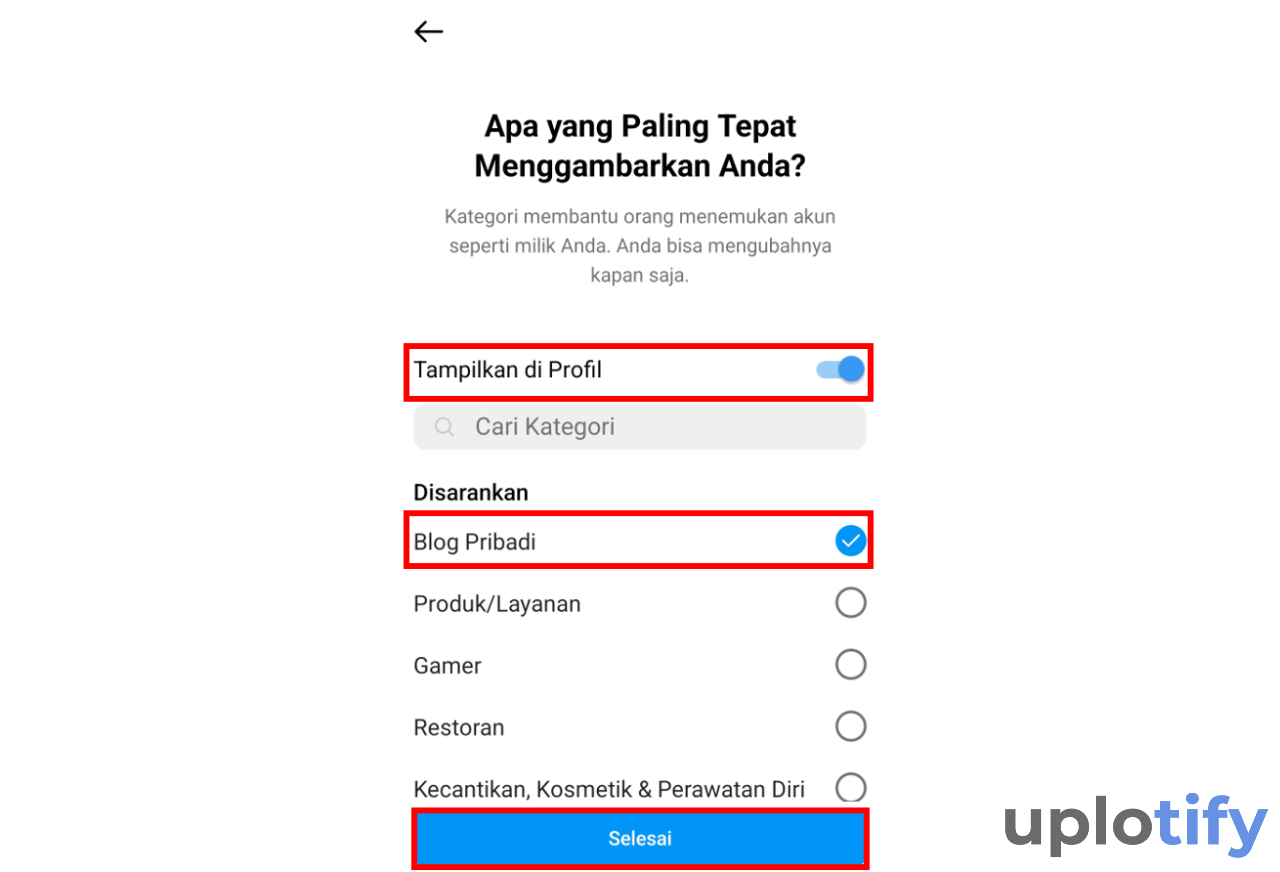 Ganti Ke Opsi Blog Pribadi