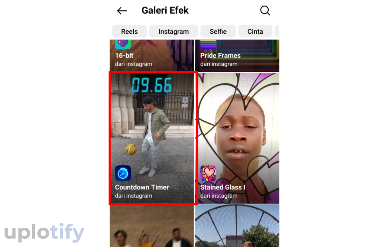 Cari Efek Filter Di Story