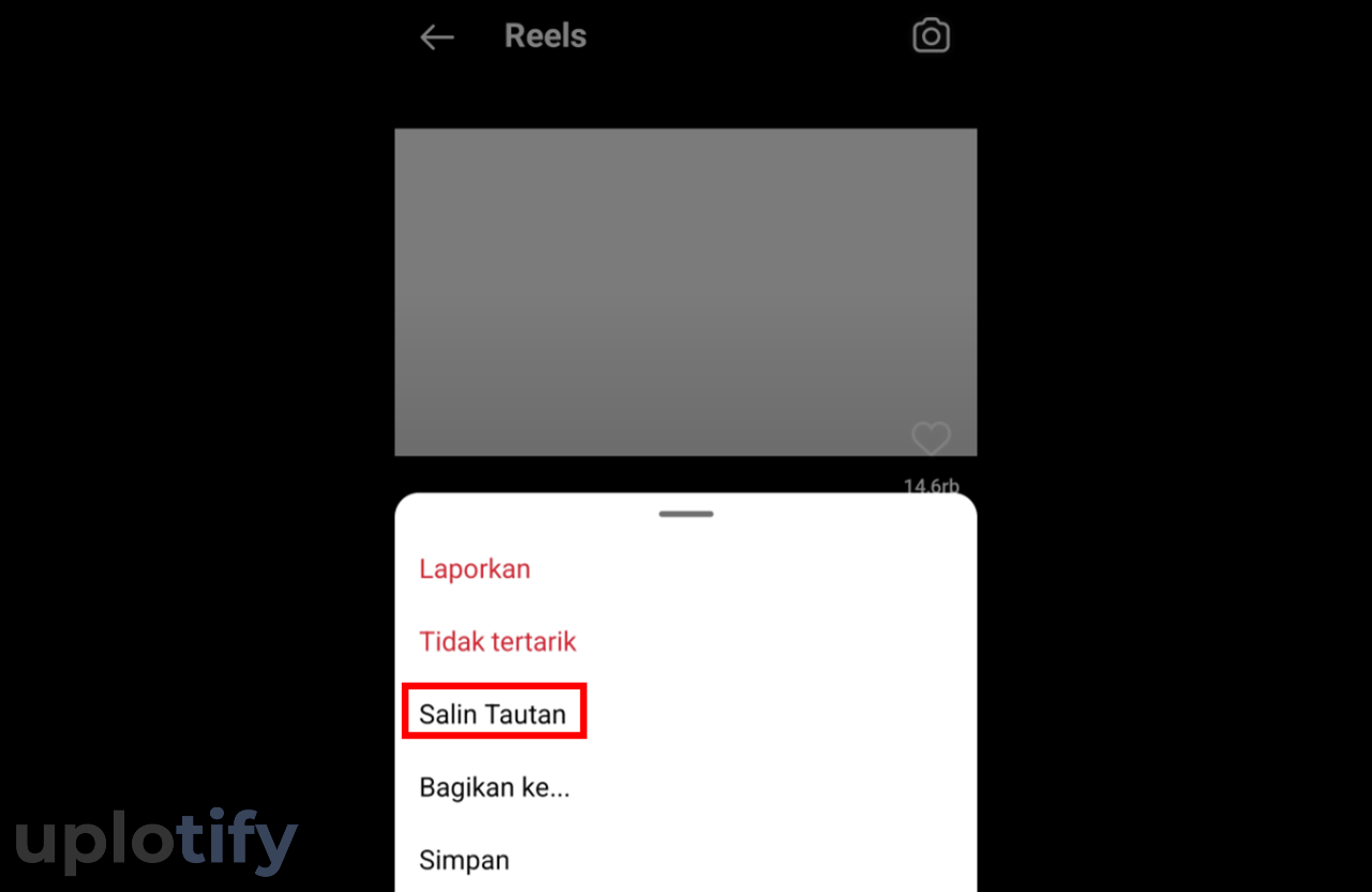 Ketuk Salin Tautan IGTV