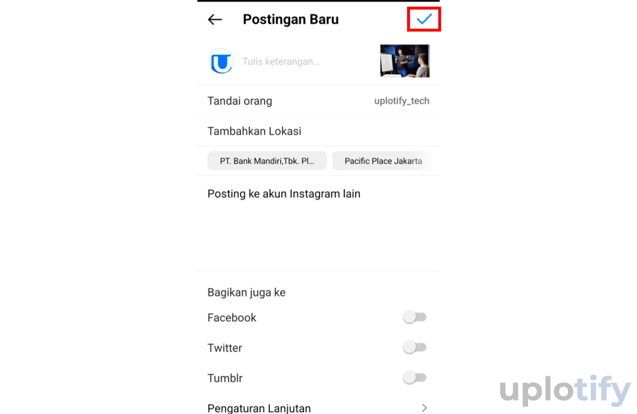 Lanjutkan Posting Foto Dengan Tag