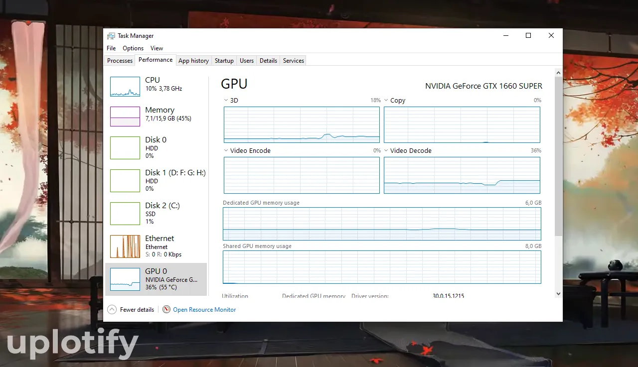 Contoh Cek VGA di Task Manager