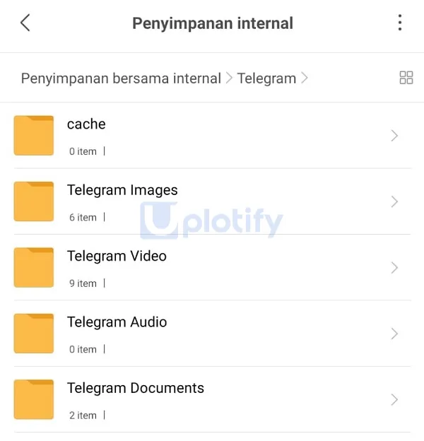 Folder Cache di Telegram